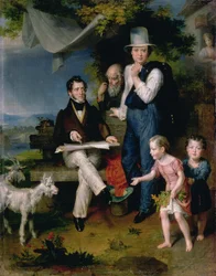 Retrato de grupo incluyendo al artista George Dawe (1781-1829) y un autorretrato, 1834